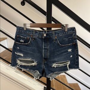 Levi's Blue Jean Shorts Distressed Cut-Off Style